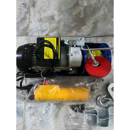 Máy Tời Điện 220V Lõi Đồng PA300, Móc Đơn 150Kg, Móc Đôi 300Kg, Cáp Dài 12M 20M