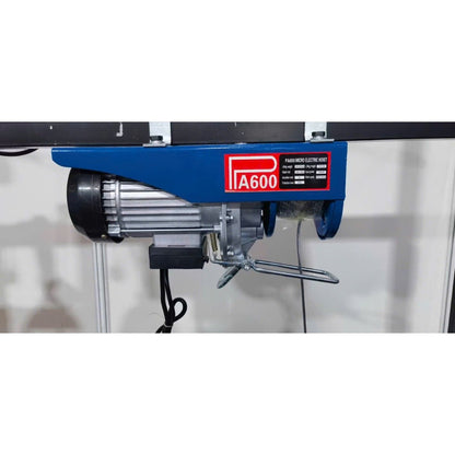 Máy Tời Điện 220v Lõi Đồng, Máy Tời Treo PA600 Móc Đơn 300kg, Móc đôi 600kg Cáp Dài 12, 20 Mét