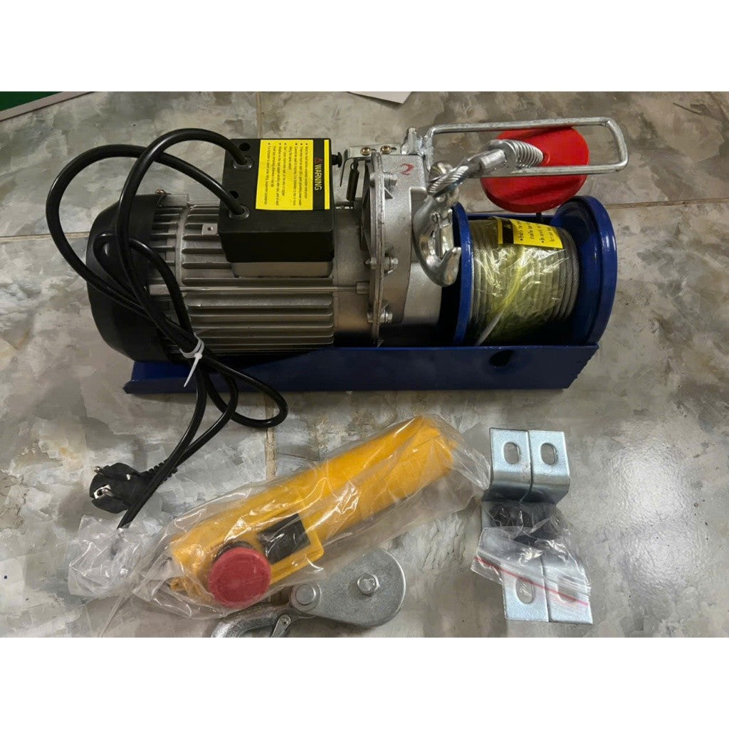 Máy Tời Treo Điện PA800 Lõi Đồng 220V, Cáp Dài 12M 20M, Móc Đơn 400Kg, Móc Đôi 800Kg