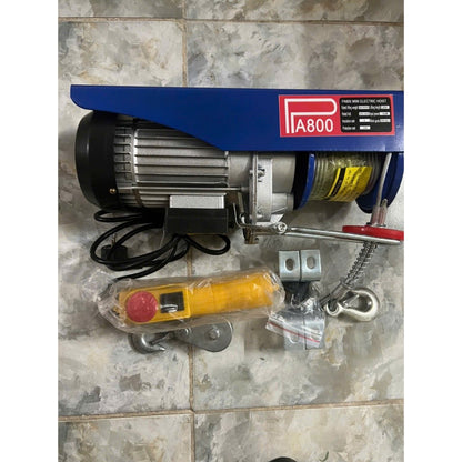 Máy Tời Treo Điện PA800 Lõi Đồng 220V, Cáp Dài 12M 20M, Móc Đơn 400Kg, Móc Đôi 800Kg