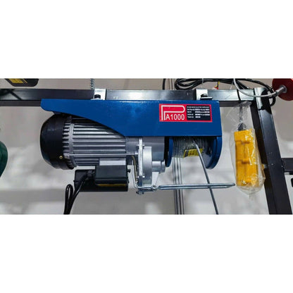 Máy Tời Điện 220v Lõi Đồng, Máy Tời Treo PA1000 Móc Đơn 500kg, Móc đôi 1000kg Cáp Dài 12, 20 Mét