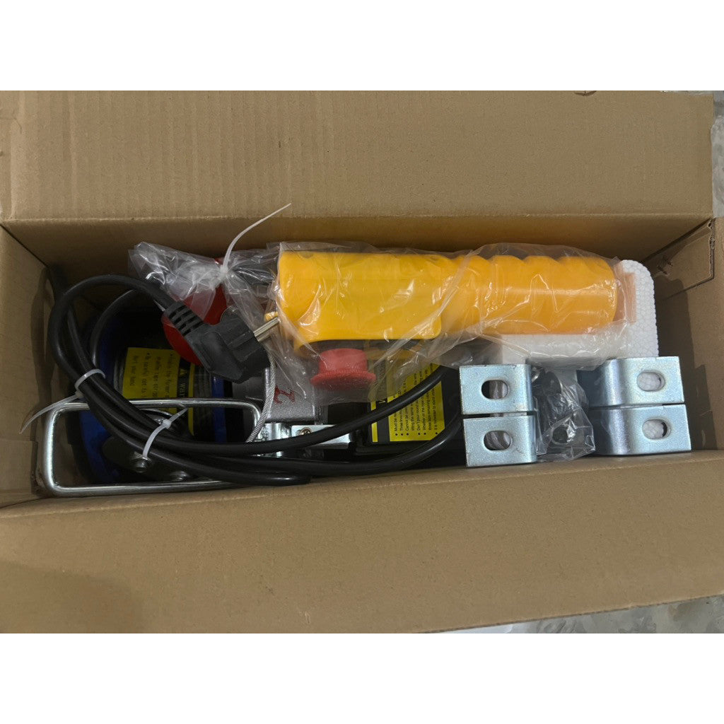 Máy Tời Điện 220v Lõi Đồng, Máy Tời Treo PA300 Móc Đơn 150kg, Móc đôi 300kg Cáp Dài 12, 20 Mét