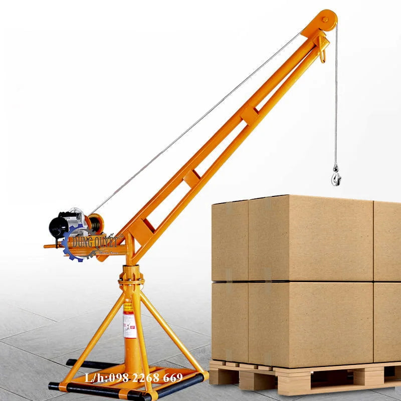 Khung cẩu xoay 360 độ, Tải trọng 500kg, 1 Tấn gắn các loại máy tời xây dựng (chưa kèm tời)