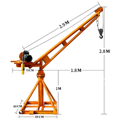 Khung cẩu xoay 360 độ, Tải trọng 500kg, 1 Tấn gắn các loại máy tời xây dựng (chưa kèm tời)