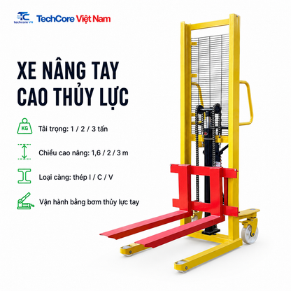 Xe nâng tay cao thủy lực 1 đến 3 tấn - TechCore Việt Nam