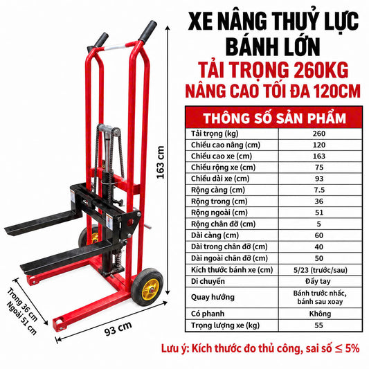 Xe Nâng Đẩy Hàng 200 – 400KG Cao 120CM – ảnh 7