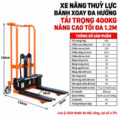 Xe Nâng Đẩy Hàng 200 – 400KG Cao 120CM – ảnh 8
