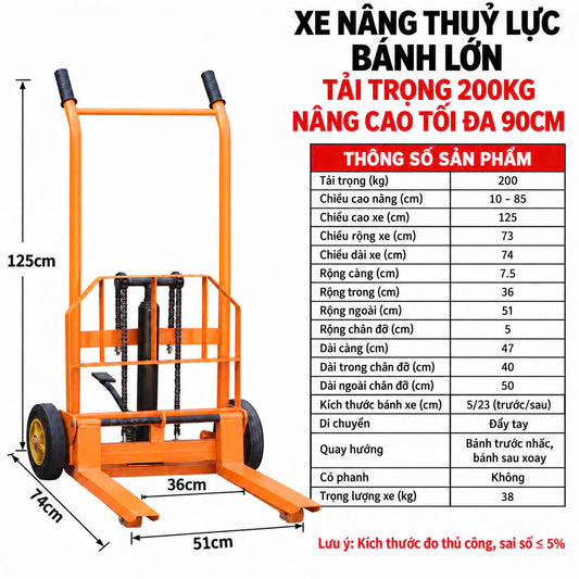 Xe Nâng Đẩy Hàng 200 – 400KG Cao 120CM – ảnh 9